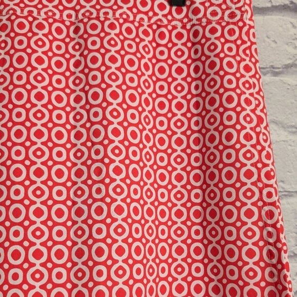 Rip Skirt Hawaii Wrap Skirt M Ikat Circle Orange White Vacation Beach Length 2 - Picture 2 of 4